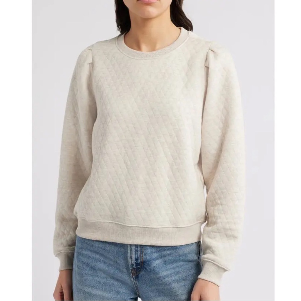 Marine Layer Corbet Quilted Sweatshirt Embroidered Size Small Casual Comfort